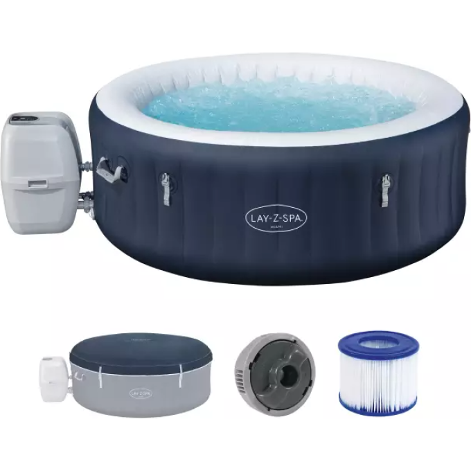 СПА-бассейн BESTWAY MIAMI ENERGYSENSE AIRJET 4 DARK BLUE 180х66 см 6001C BW